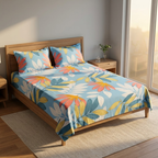 Modern Flora PrintCoastal Blue