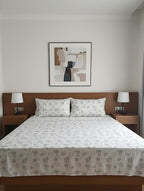 Breathable Grey Leafy Bloom Print