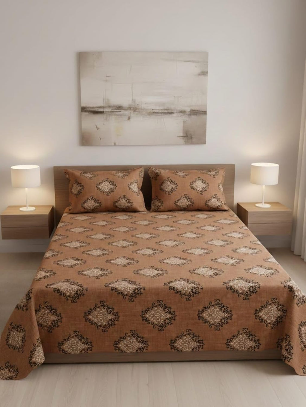 Chocolate Brown Botanical Bloom Bedsheet