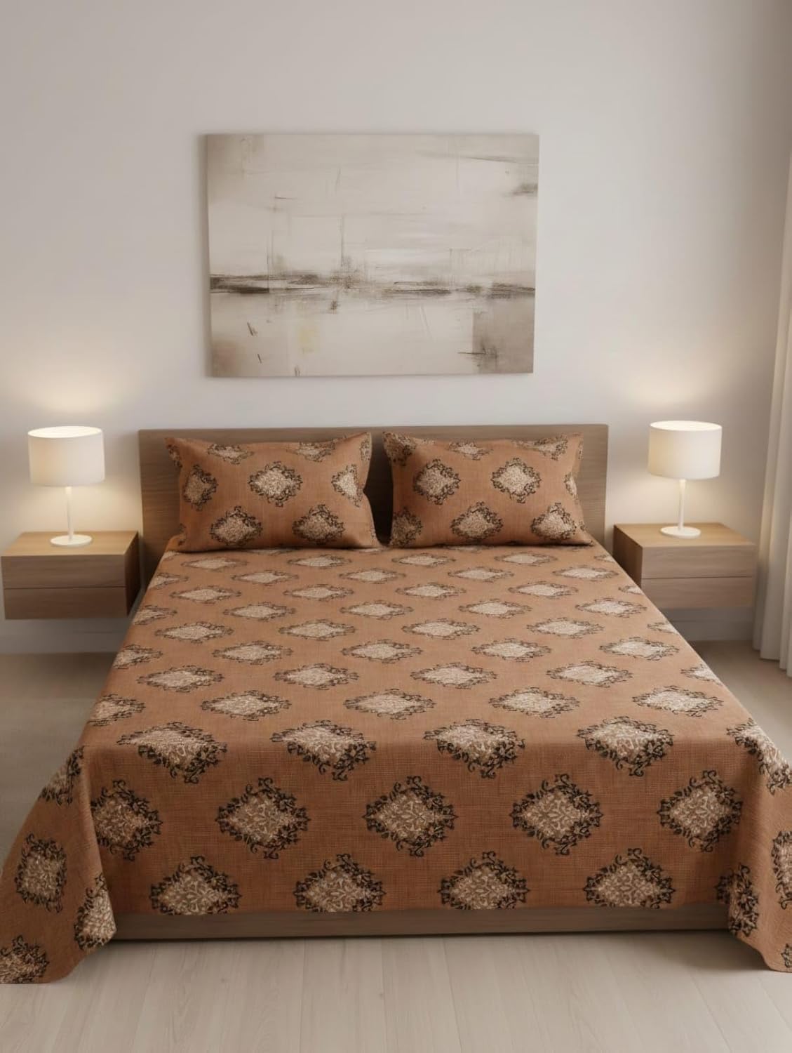 Chocolate Brown Botanical Bloom Bedsheet