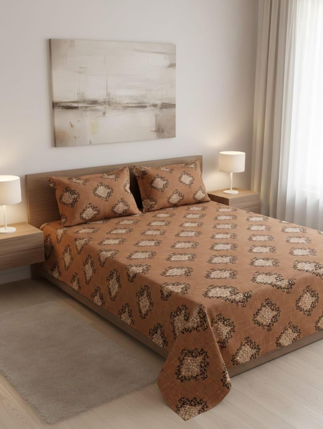 Chocolate Brown Botanical Bloom Bedsheet