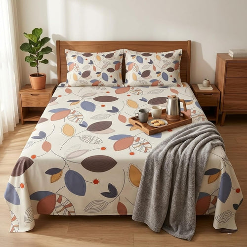 Boho Leafscape Pattern  Bedsaheet
