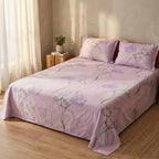 Pastel Blush Floral Printed Bedsheet