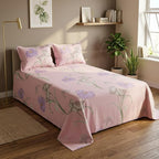 Pastel Blush Floral Printed Bedsheet