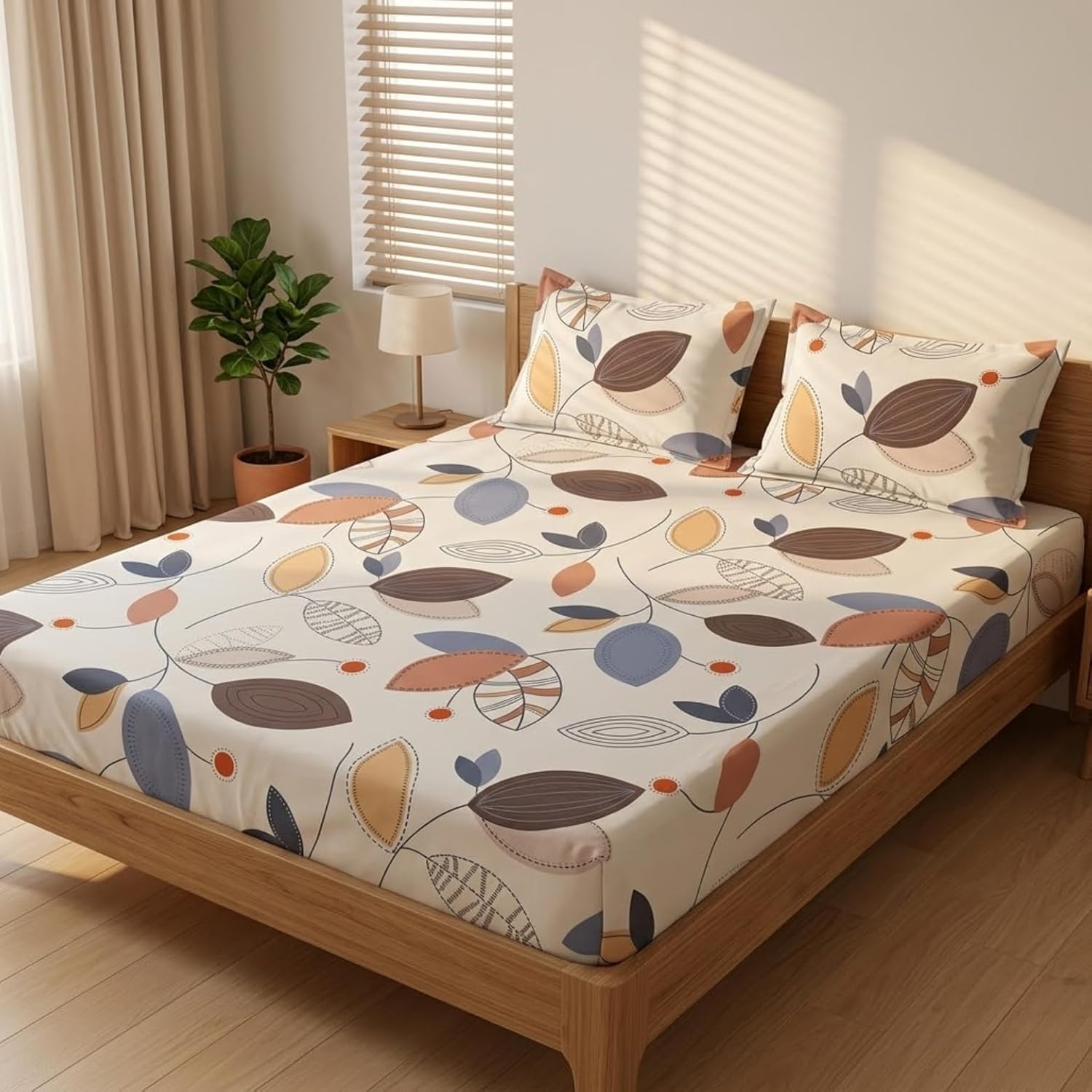Boho Leafscape Pattern  Bedsaheet