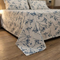 Azure Blue White Wildflower Pattern Bedding Set