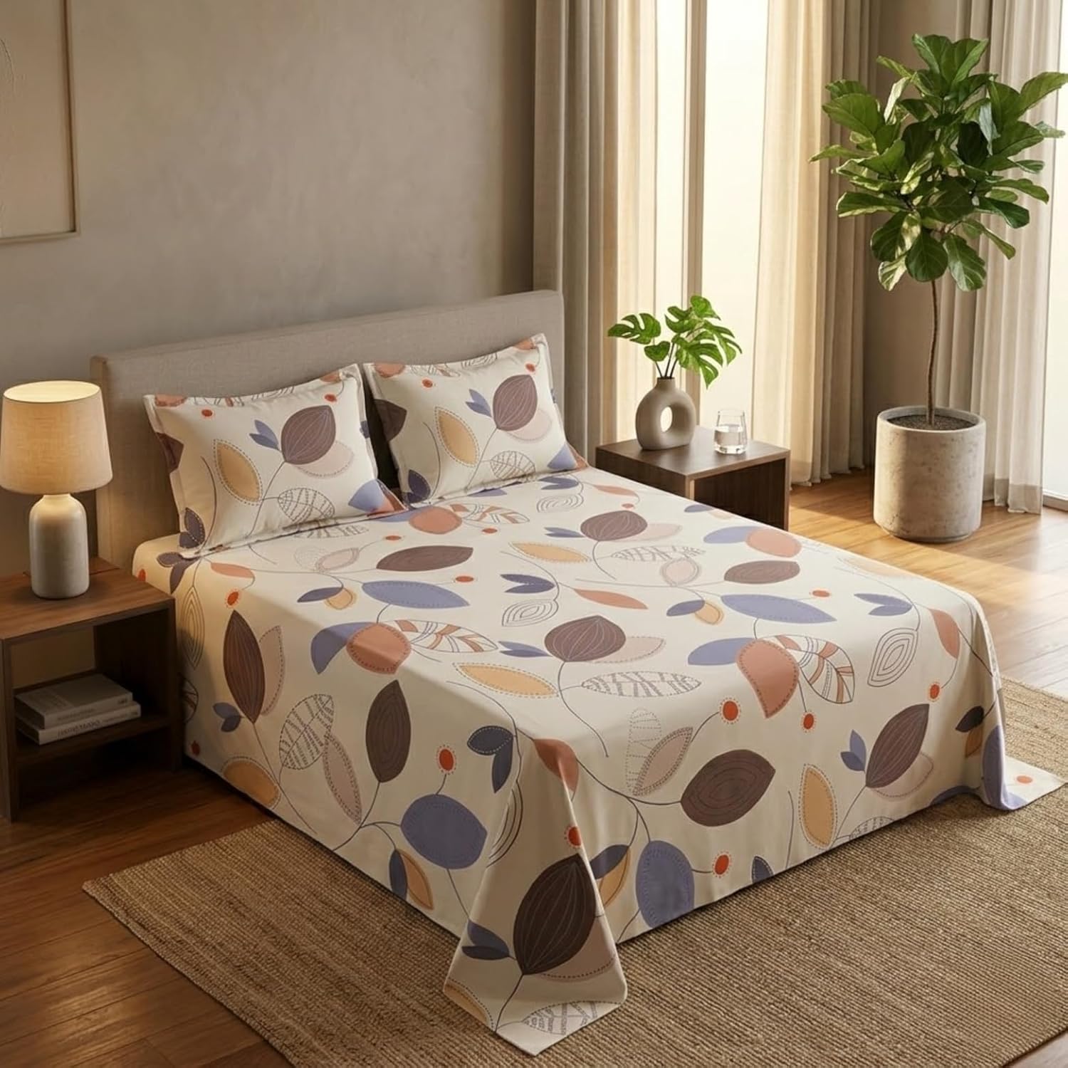 Boho Leafscape Pattern  Bedsaheet