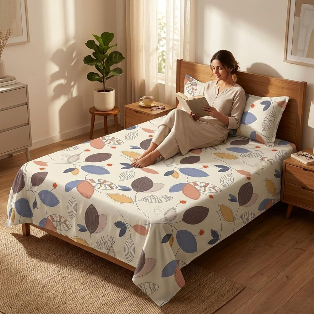 Boho Leafscape Pattern  Bedsaheet
