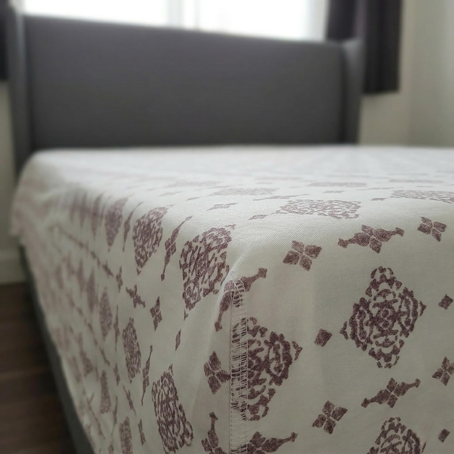 Earthy Brown Botanical Print Flat Sheet