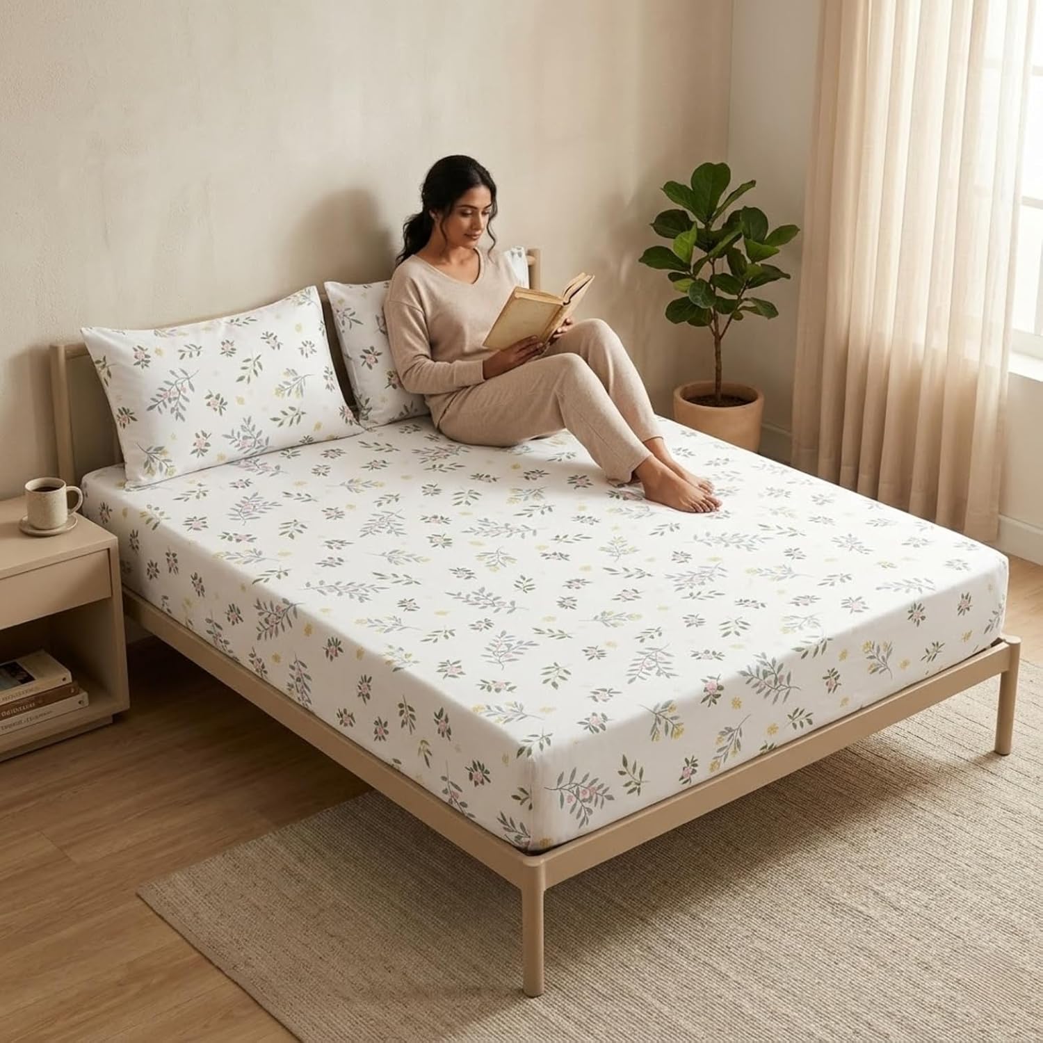 KNOT & TALES Double Printed Bedsheet Set