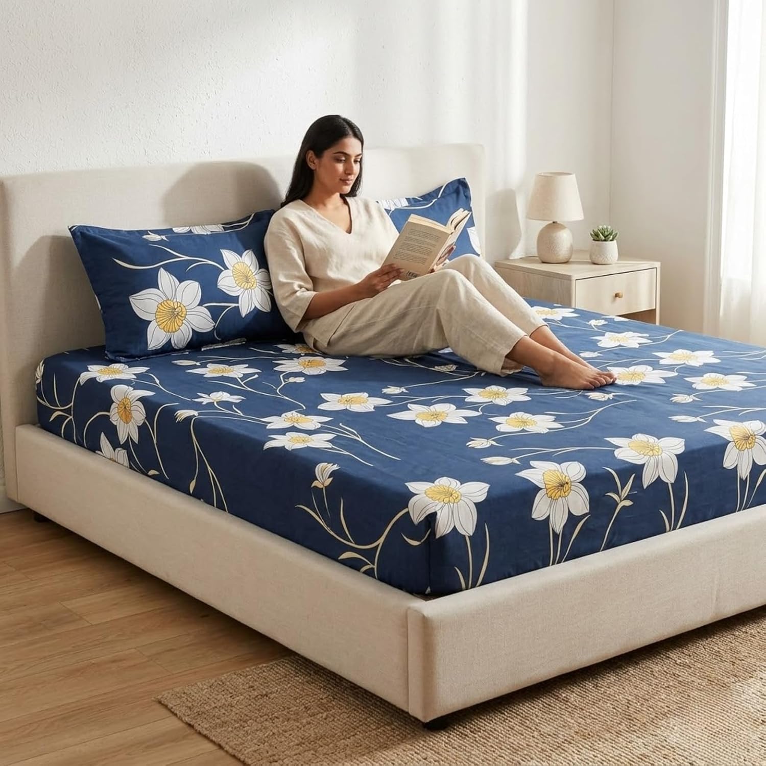 Twilight Petals Pattern Vintage Navy