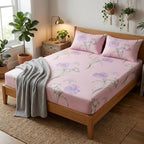 Pastel Blush Floral Printed Bedsheet