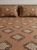 Chocolate Brown Botanical Bloom Bedsheet
