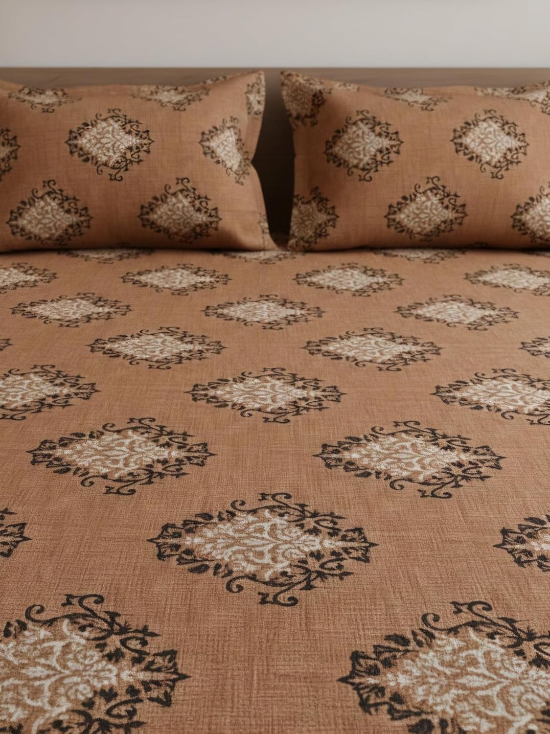 Chocolate Brown Botanical Bloom Bedsheet