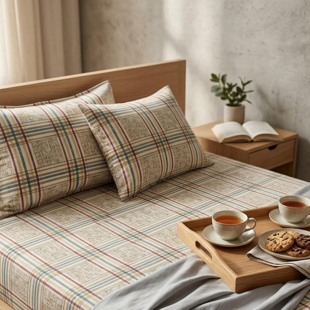 Heritage Weave Pattern Oatmeal Beige Printed