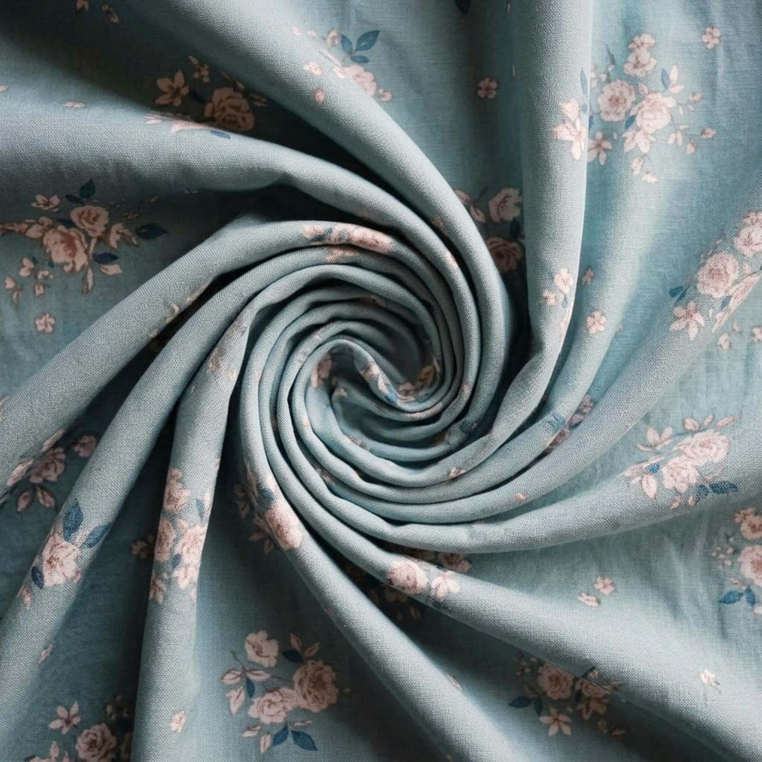 Serene Slate Floral Pattern Fitted Bedsheet