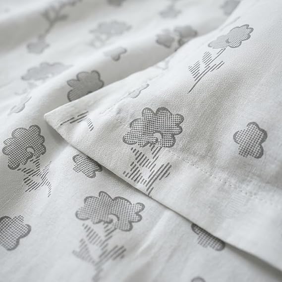 Breathable Grey Leafy Bloom Print