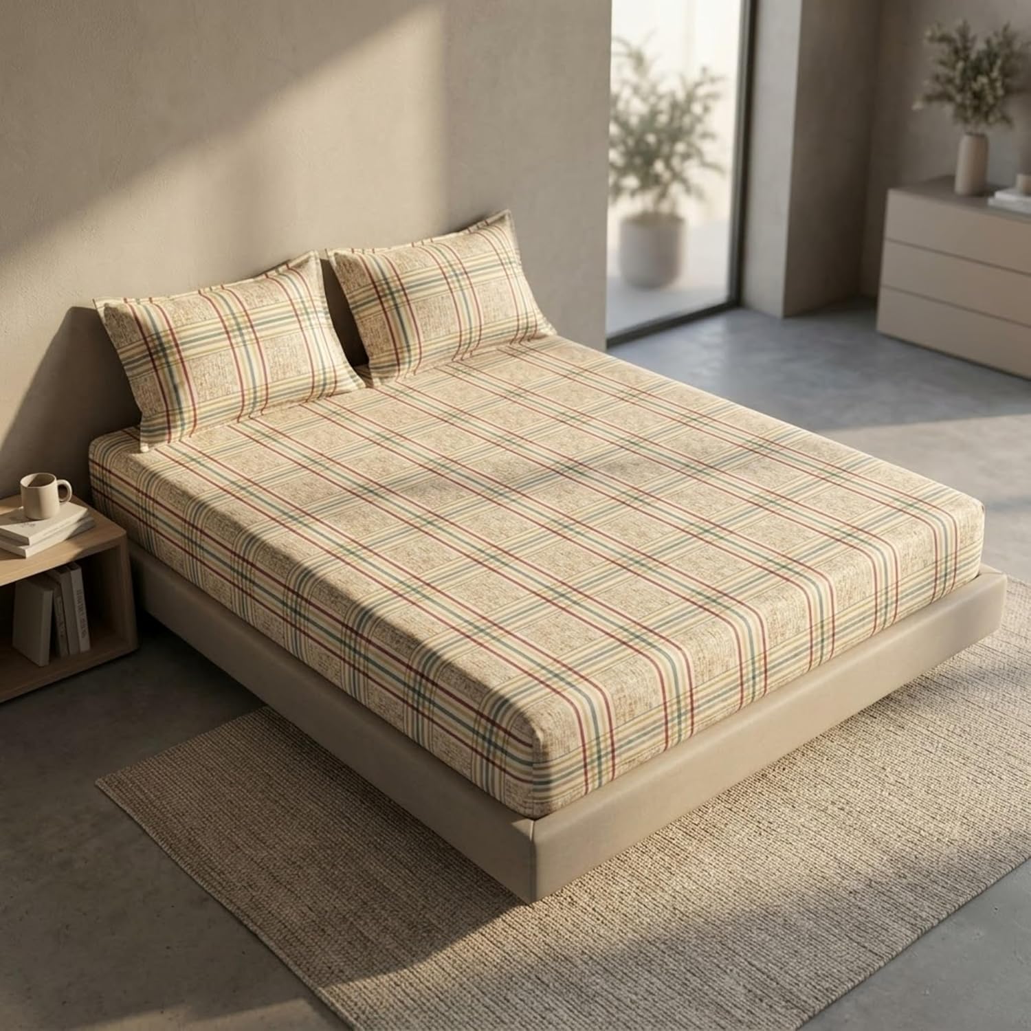Heritage Weave Pattern Oatmeal Beige Printed
