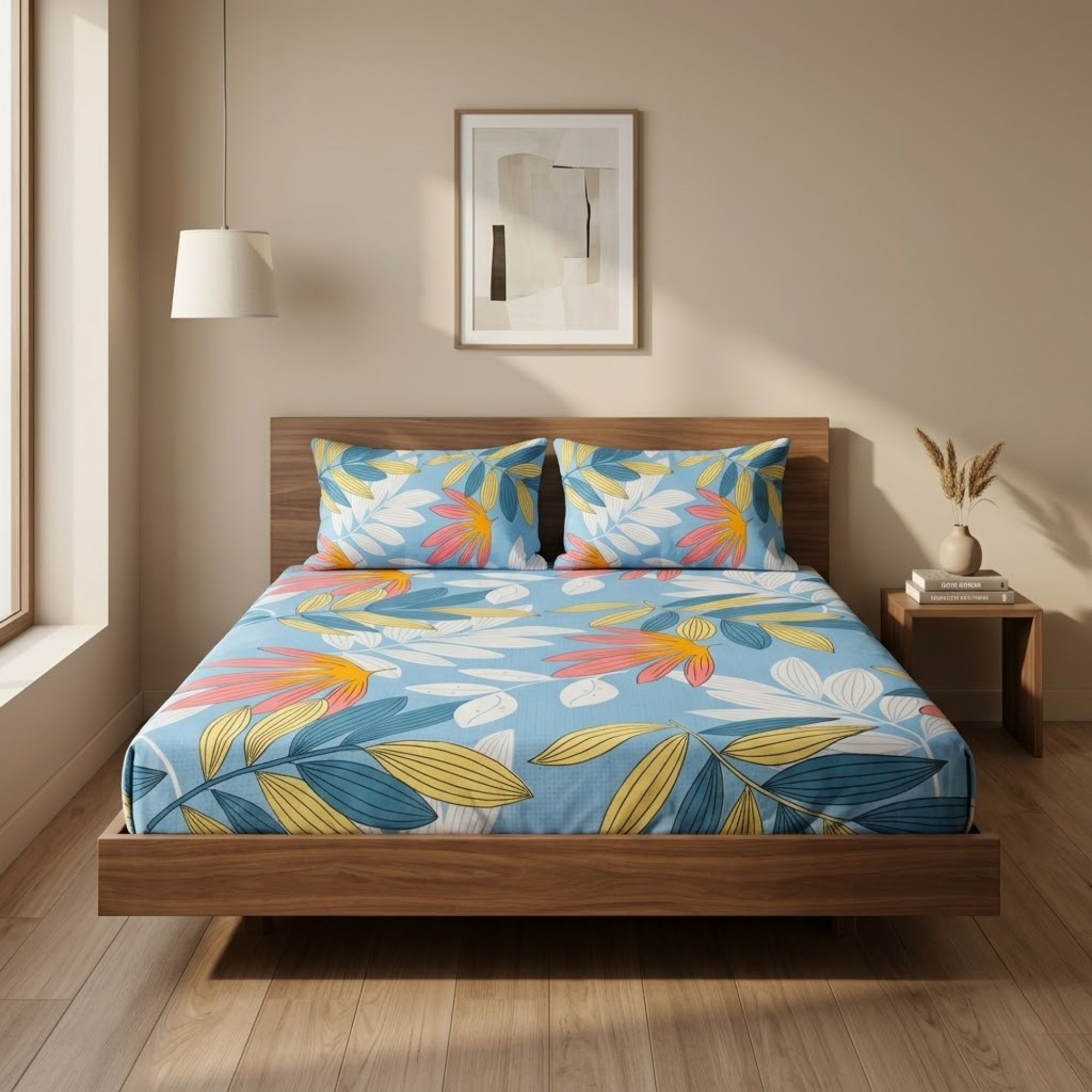 Modern Flora PrintCoastal Blue