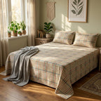 Heritage Weave Pattern Oatmeal Beige Printed