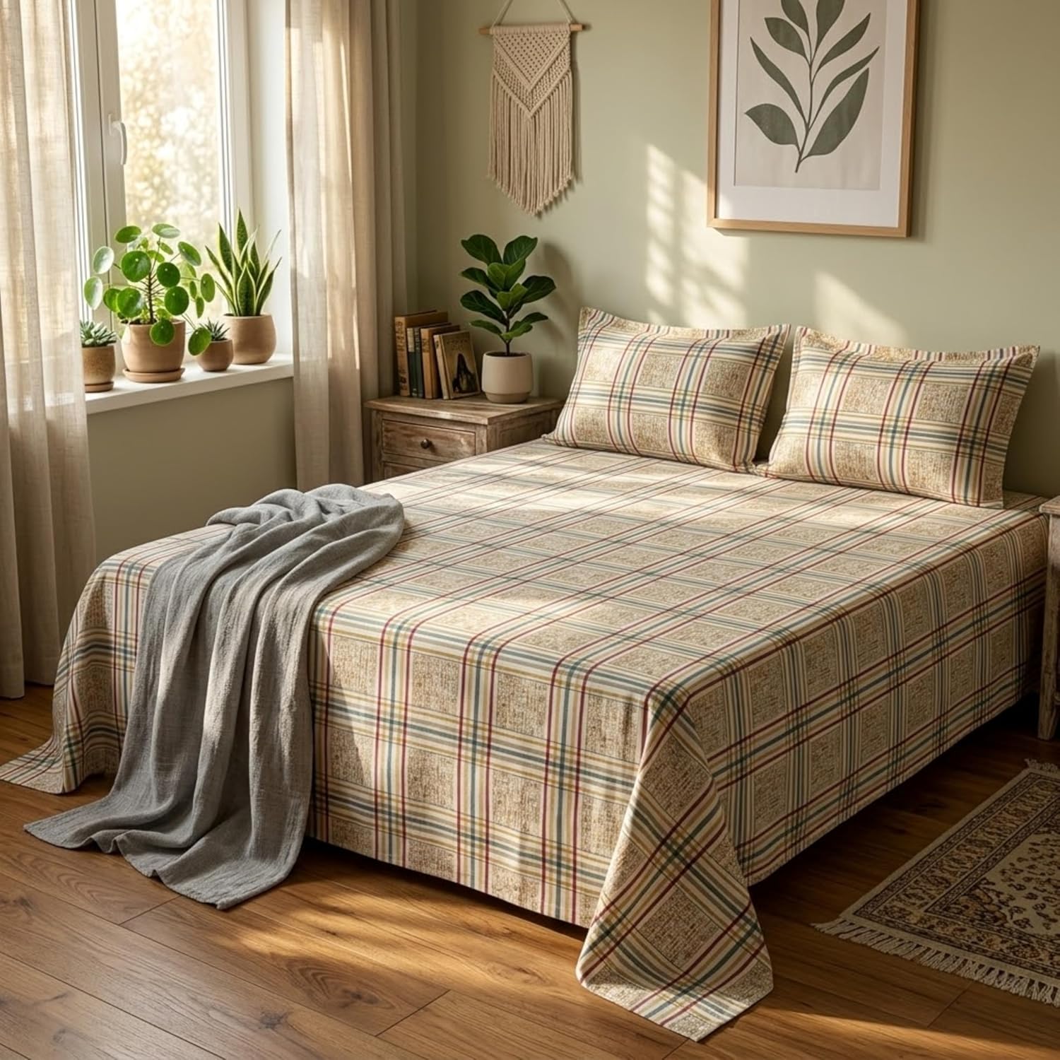 Heritage Weave Pattern Oatmeal Beige Printed