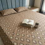 Chocolate Brown Botanical Bloom Bedsheet